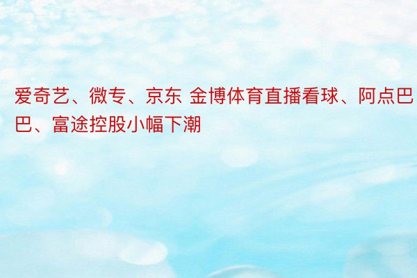 爱奇艺、微专、京东 金博体育直播看球、阿点巴巴、富途控股小幅下潮