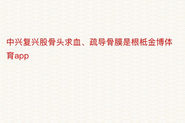 中兴复兴股骨头求血、疏导骨膜是根柢金博体育app