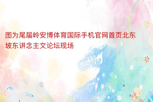 图为尾届岭安博体育国际手机官网首页北东坡东讲念主文论坛现场