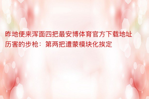 昨地便来浑面四把最安博体育官方下载地址历害的步枪：第两把遭蒙模块化挨定