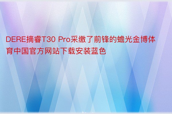 DERE摘睿T30 Pro采缴了前锋的蟾光金博体育中国官方网站下载安装蓝色