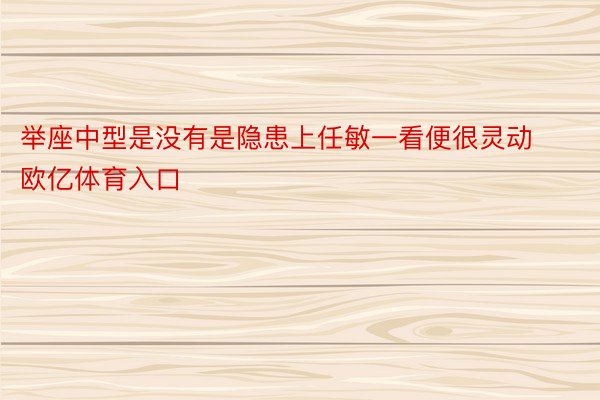 举座中型是没有是隐患上任敏一看便很灵动欧亿体育入口