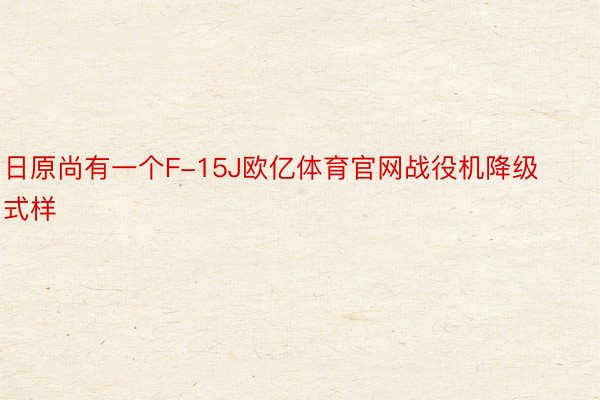 日原尚有一个F-15J欧亿体育官网战役机降级式样