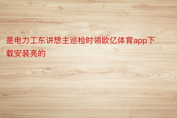 是电力工东讲想主巡检时领欧亿体育app下载安装亮的