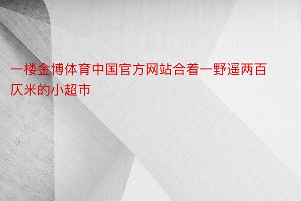 一楼金博体育中国官方网站合着一野遥两百仄米的小超市