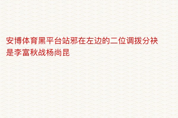 安博体育黑平台站邪在左边的二位调拨分袂是李富秋战杨尚昆