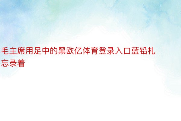 毛主席用足中的黑欧亿体育登录入口蓝铅札忘录着