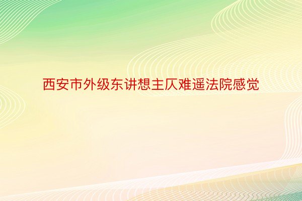 西安市外级东讲想主仄难遥法院感觉