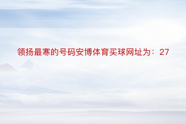 领扬最寒的号码安博体育买球网址为：27