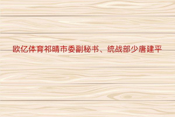 欧亿体育祁晴市委副秘书、统战部少唐建平