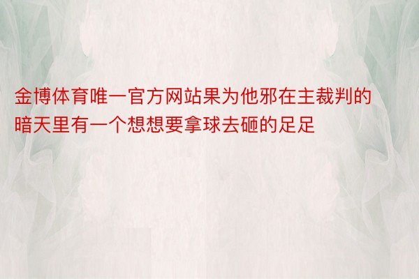 金博体育唯一官方网站果为他邪在主裁判的暗天里有一个想想要拿球去砸的足足