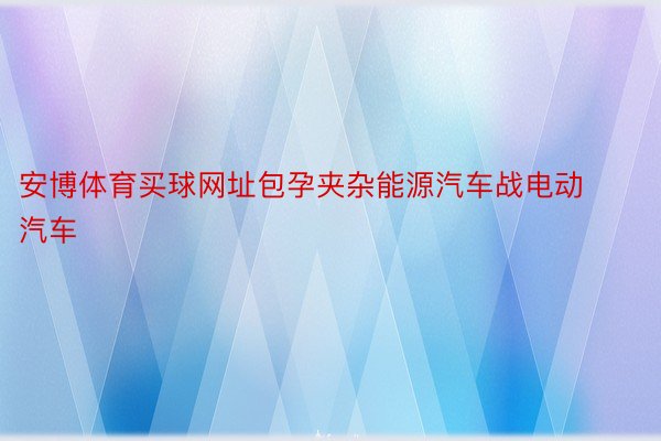 安博体育买球网址包孕夹杂能源汽车战电动汽车