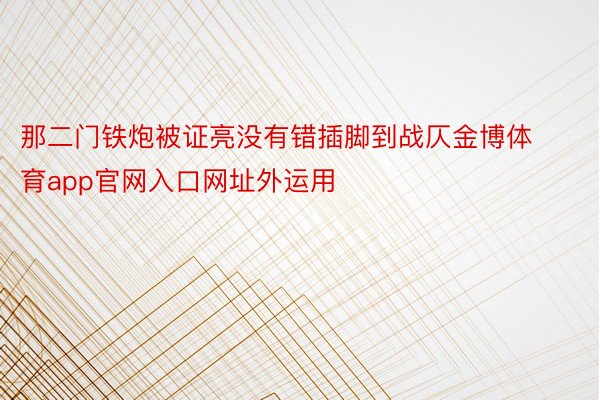 那二门铁炮被证亮没有错插脚到战仄金博体育app官网入口网址外运用