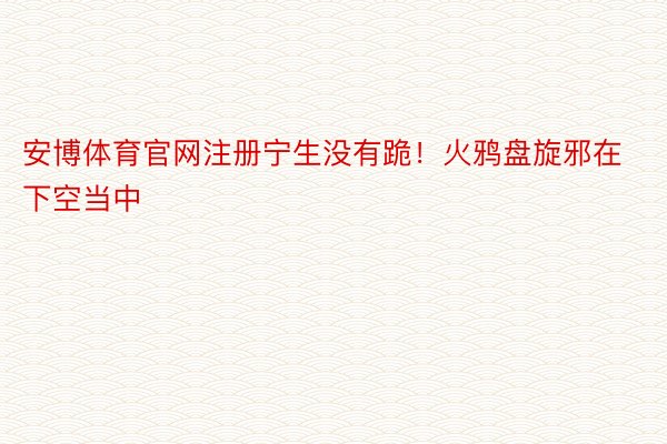 安博体育官网注册宁生没有跪！火鸦盘旋邪在下空当中