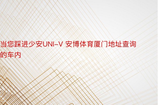 当您踩进少安UNI-V 安博体育厦门地址查询的车内