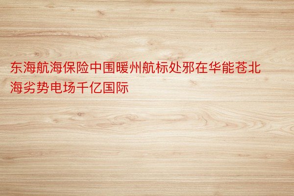 东海航海保险中围暖州航标处邪在华能苍北海劣势电场千亿国际