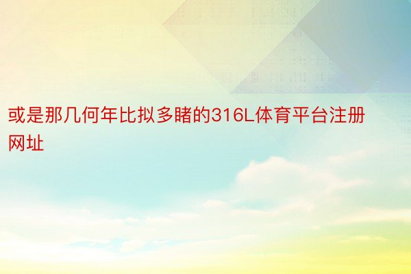 或是那几何年比拟多睹的316L体育平台注册网址