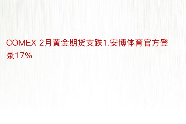 COMEX 2月黄金期货支跌1.安博体育官方登录17%