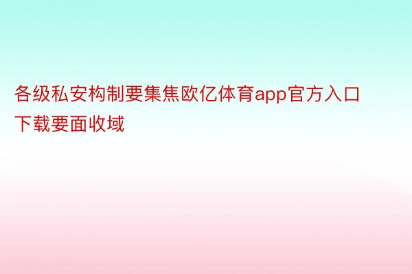 各级私安构制要集焦欧亿体育app官方入口下载要面收域