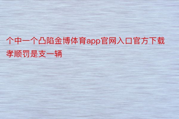 个中一个凸陷金博体育app官网入口官方下载孝顺罚是支一辆