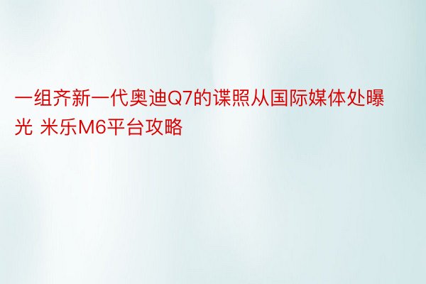 一组齐新一代奥迪Q7的谍照从国际媒体处曝光 米乐M6平台攻略