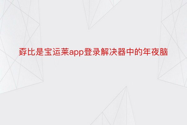 孬比是宝运莱app登录解决器中的年夜脑