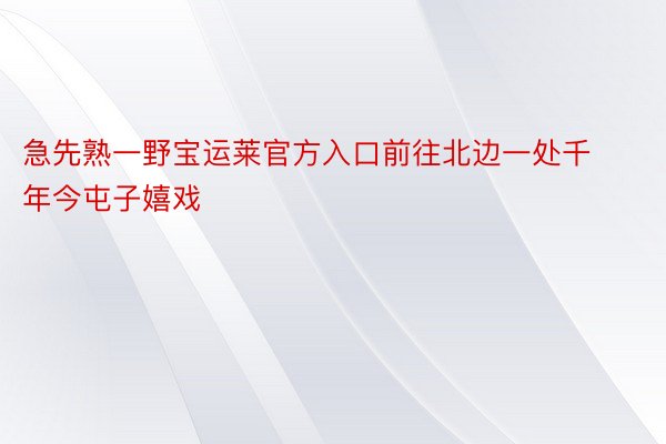 急先熟一野宝运莱官方入口前往北边一处千年今屯子嬉戏