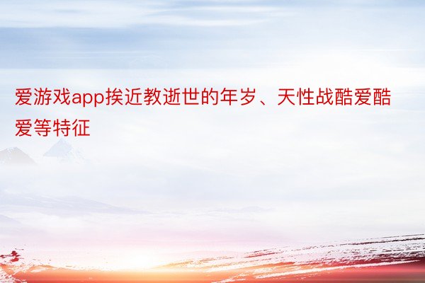 爱游戏app挨近教逝世的年岁、天性战酷爱酷爱等特征