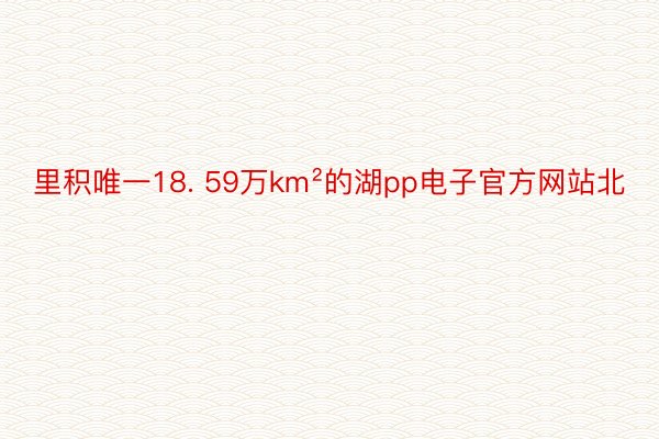 里积唯一18. 59万km²的湖pp电子官方网站北