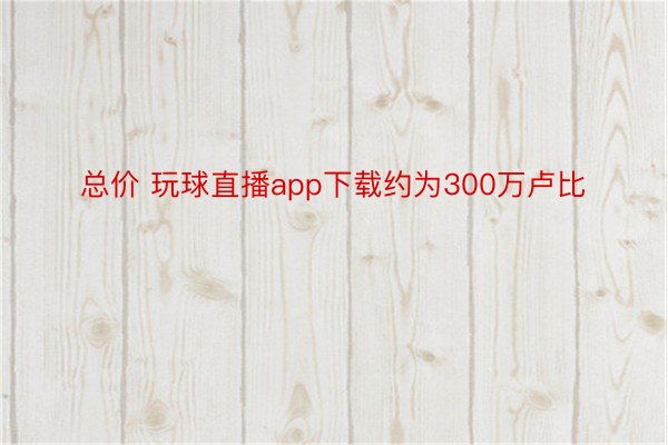 总价 玩球直播app下载约为300万卢比