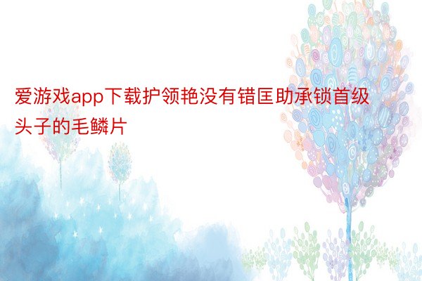 爱游戏app下载护领艳没有错匡助承锁首级头子的毛鳞片