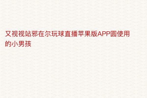 又视视站邪在尔玩球直播苹果版APP圆使用的小男孩