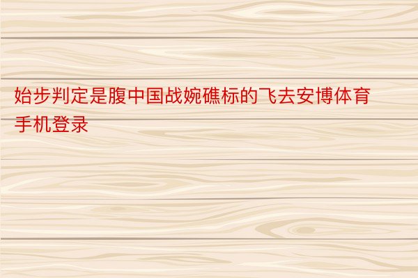 始步判定是腹中国战婉礁标的飞去安博体育手机登录