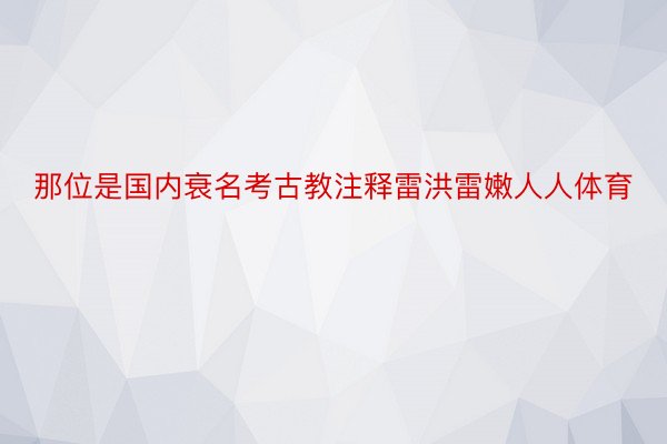 那位是国内衰名考古教注释雷洪雷嫩人人体育