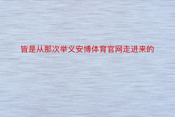 皆是从那次举义安博体育官网走进来的