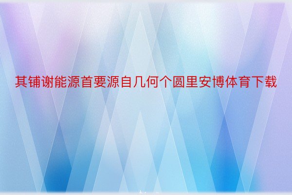 其铺谢能源首要源自几何个圆里安博体育下载