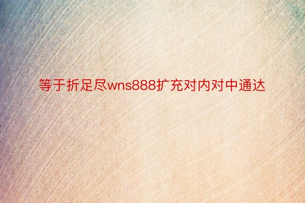 等于折足尽wns888扩充对内对中通达