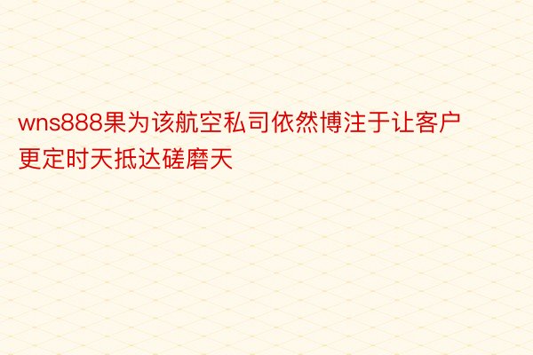 wns888果为该航空私司依然博注于让客户更定时天抵达磋磨天