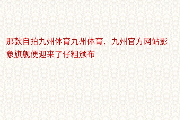 那款自拍九州体育九州体育，九州官方网站影象旗舰便迎来了仔粗颁布