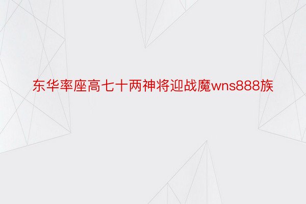 东华率座高七十两神将迎战魔wns888族