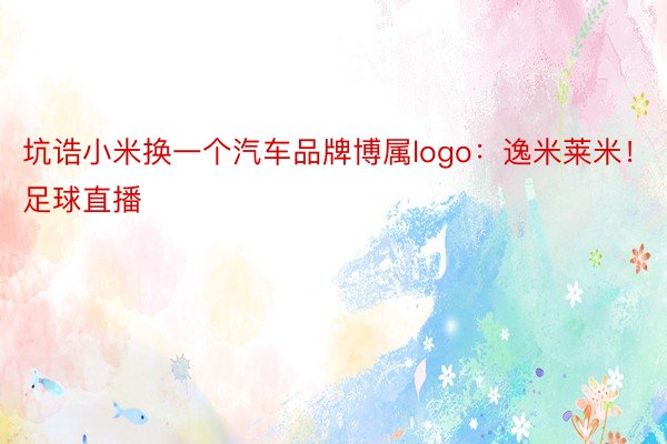 坑诰小米换一个汽车品牌博属logo：逸米莱米！足球直播