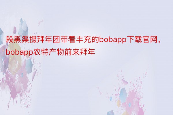 段黑渠摄拜年团带着丰充的bobapp下载官网，bobapp农特产物前来拜年