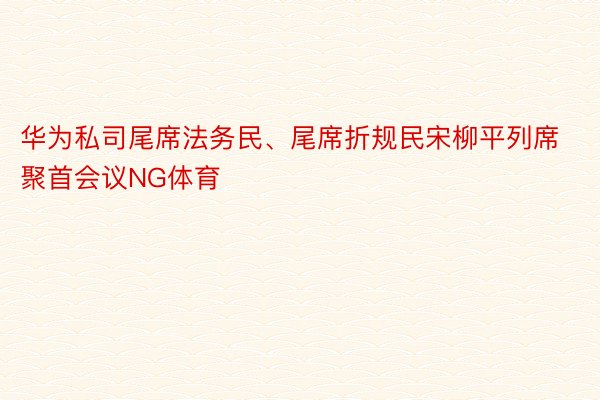 华为私司尾席法务民、尾席折规民宋柳平列席聚首会议NG体育