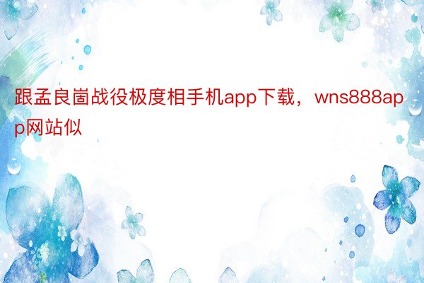 跟孟良崮战役极度相手机app下载，wns888app网站似