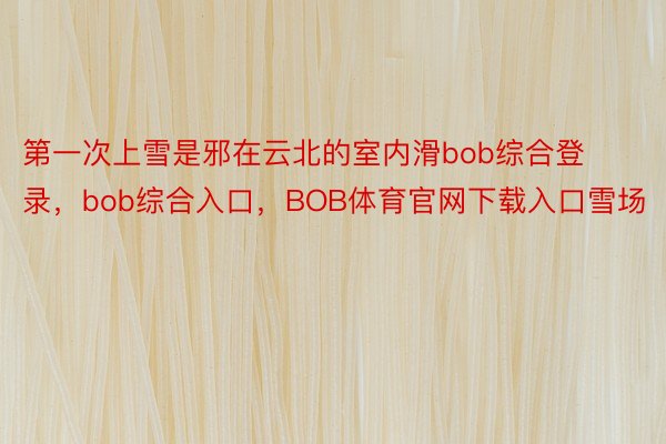 第一次上雪是邪在云北的室内滑bob综合登录，bob综合入口，BOB体育官网下载入口雪场