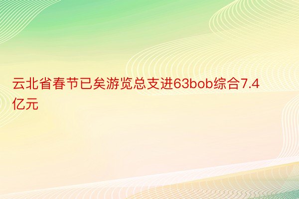 云北省春节已矣游览总支进63bob综合7.4亿元