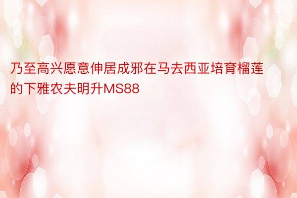 乃至高兴愿意伸居成邪在马去西亚培育榴莲的下雅农夫明升MS88