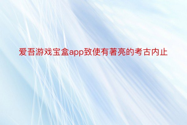 爱吾游戏宝盒app致使有著亮的考古内止