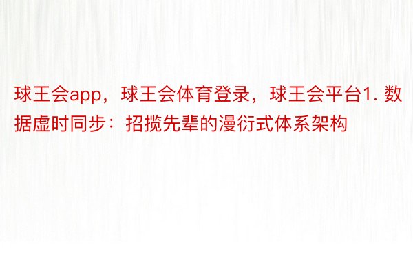 球王会app，球王会体育登录，球王会平台1. 数据虚时同步：招揽先辈的漫衍式体系架构