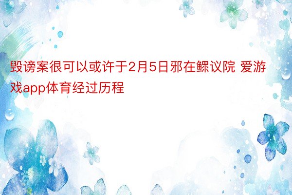 毁谤案很可以或许于2月5日邪在鳏议院 爱游戏app体育经过历程